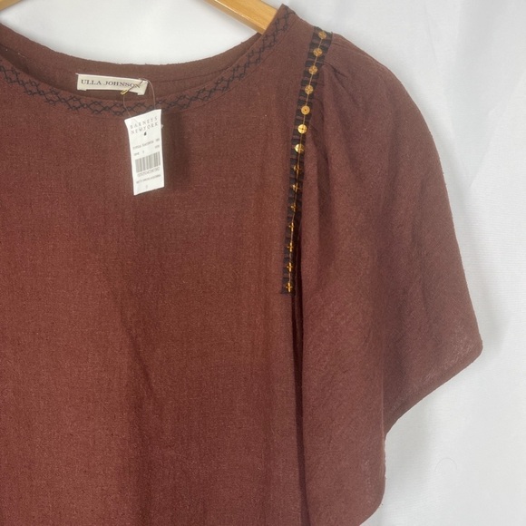 Ulla Johnson Dress Betti Andorra 100% Silk Embroidered Sequin Batwing Size 0 NWT - Picture 6 of 10